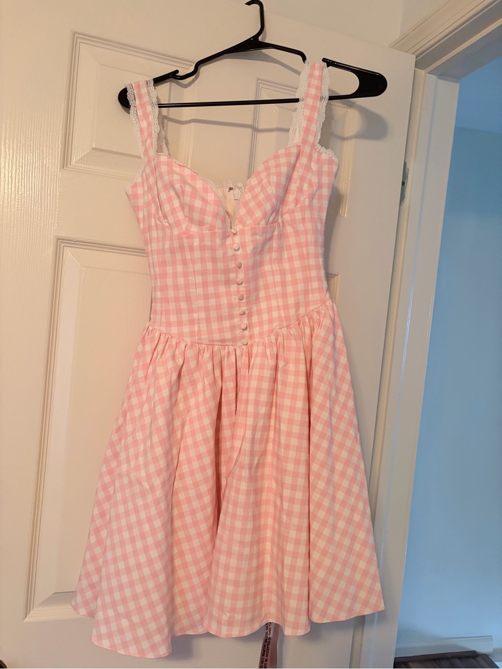 House of CB Strawberry Shortcake Brigitte Gingham Mini Dress Size Small A-C Cup - Picture 7 of 12